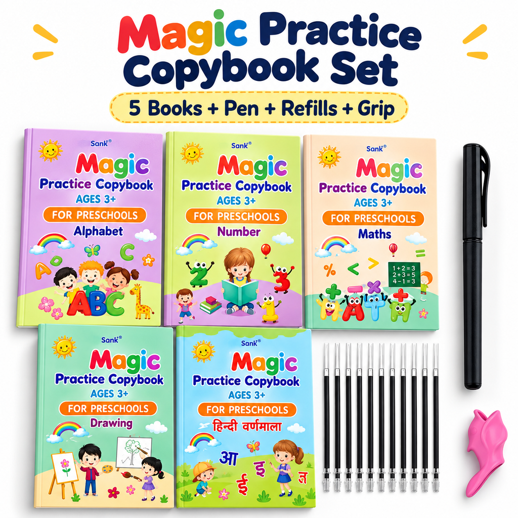 Magic Copy Books for Kids – Reusable Handwriting Practice Set