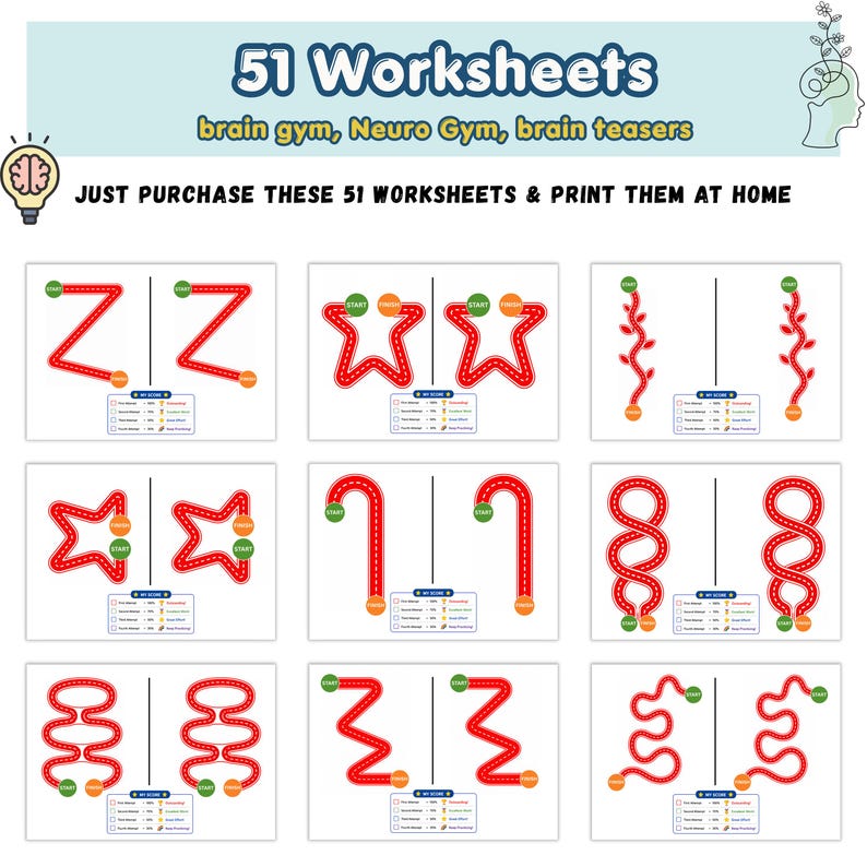 Kids Brain 51 Games EBOOK worksheet