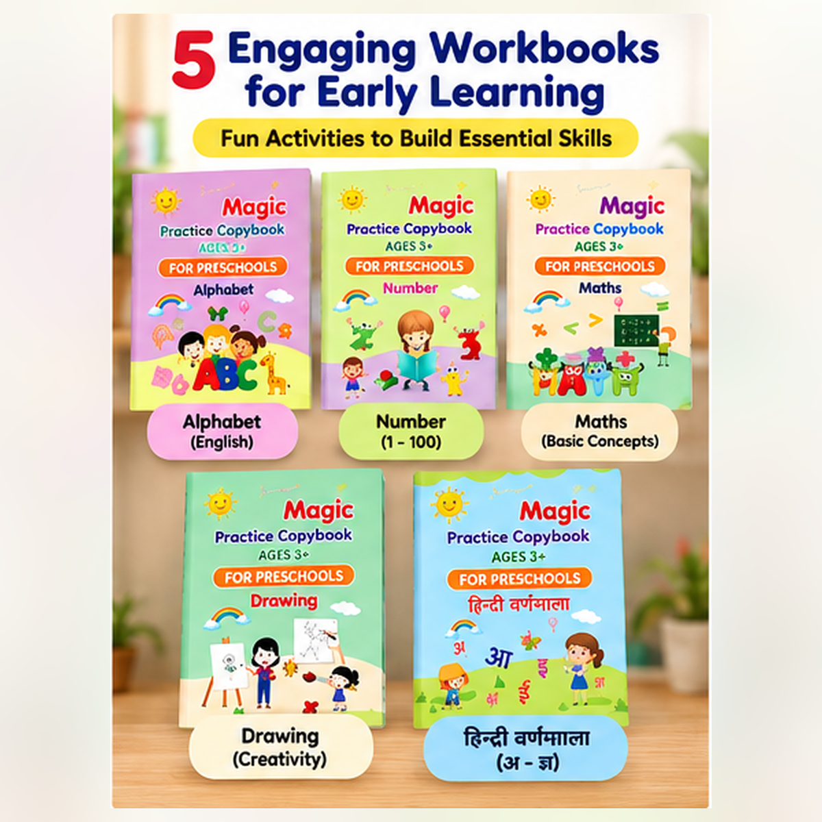 Magic Copy Books for Kids – Reusable Handwriting Practice Set