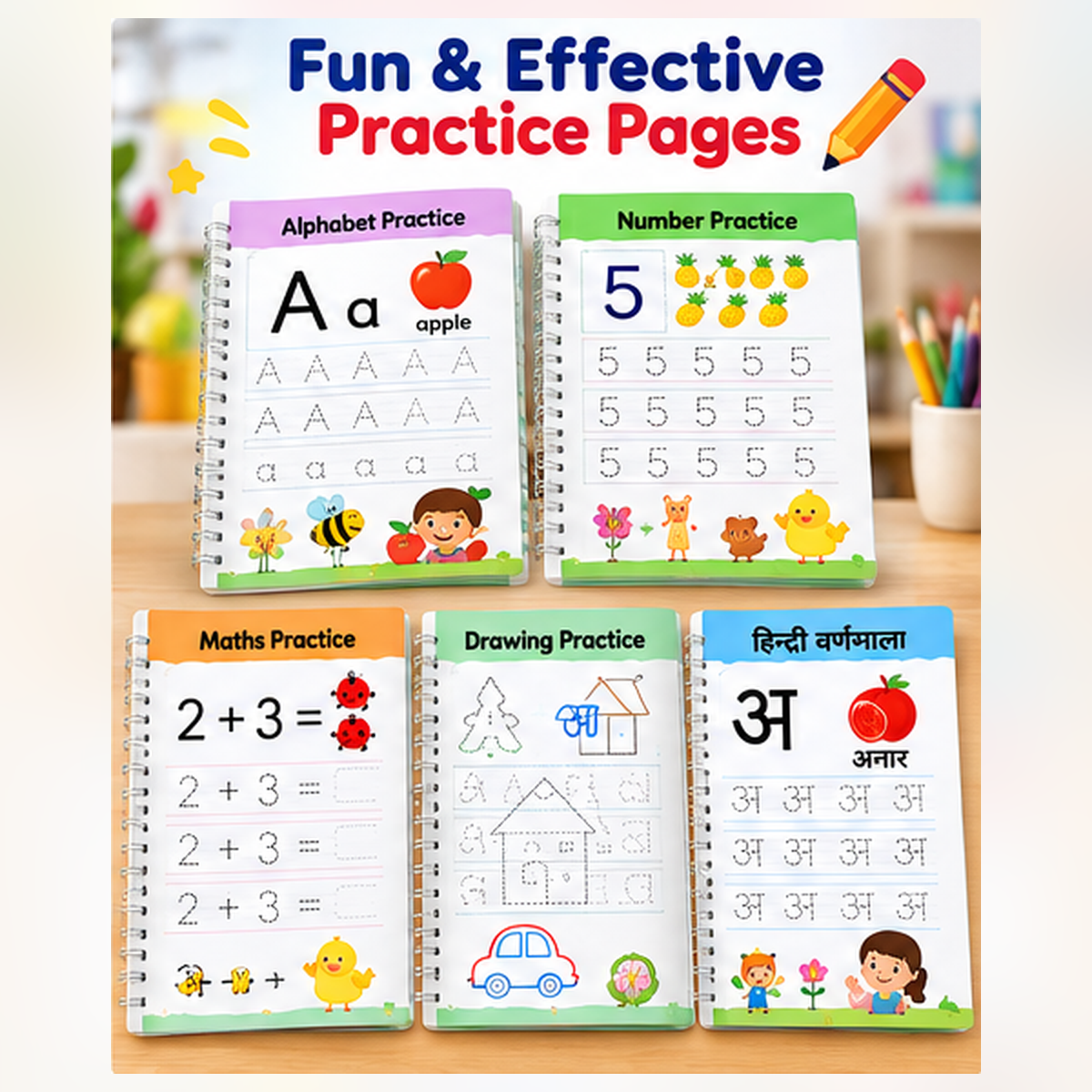 Magic Copy Books for Kids – Reusable Handwriting Practice Set