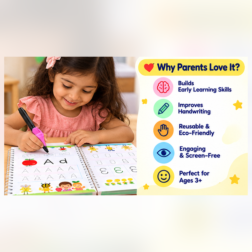 Magic Copy Books for Kids – Reusable Handwriting Practice Set